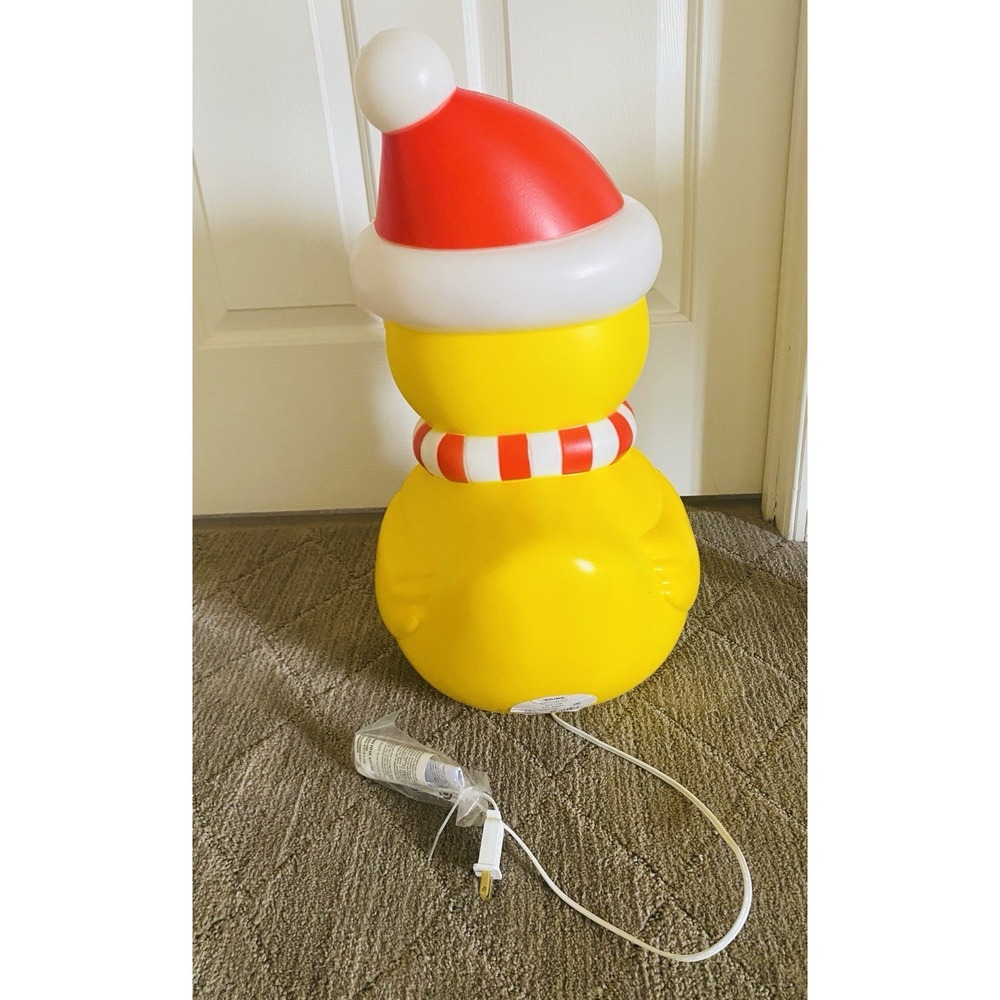 Lowes 2026 Christmas Rubber Duck Blow Mold Holiday Living w/ Santa Hat Lights Up - Picture 3 of 4